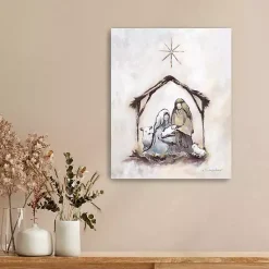 Christmas Art & Wall Decor>Kirklands Home Neutral Nativity Canvas Art Print