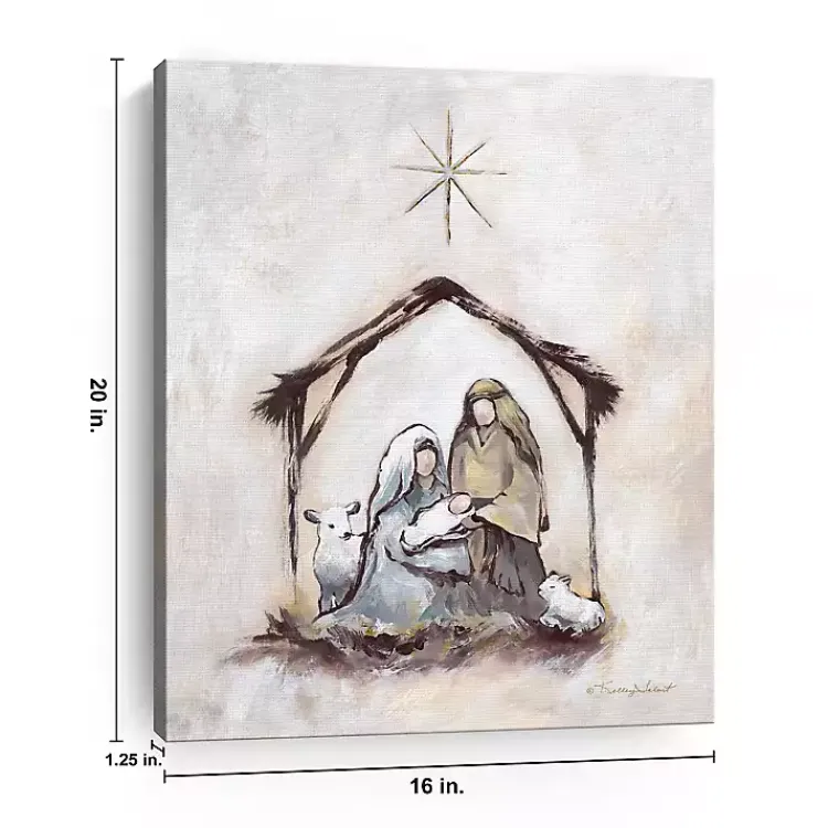 Christmas Art & Wall Decor>Kirklands Home Neutral Nativity Canvas Art Print