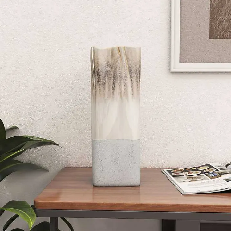 Vases>Kirklands Home Neutral Ombre Ceramic Vase, 16 in.