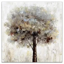Kirklands Home Neutral Painted Tree Square Canvas Art Print Tan Clearance