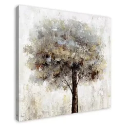 Kirklands Home Neutral Painted Tree Square Canvas Art Print Tan Clearance