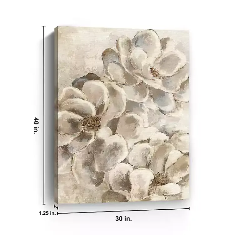 Kirklands Home Neutral Petals Canvas Art Print, 30x40 in. New