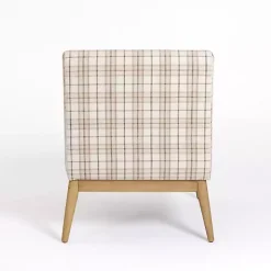 Kirklands Home Neutral Plaid Slipper Accent Chair Discount