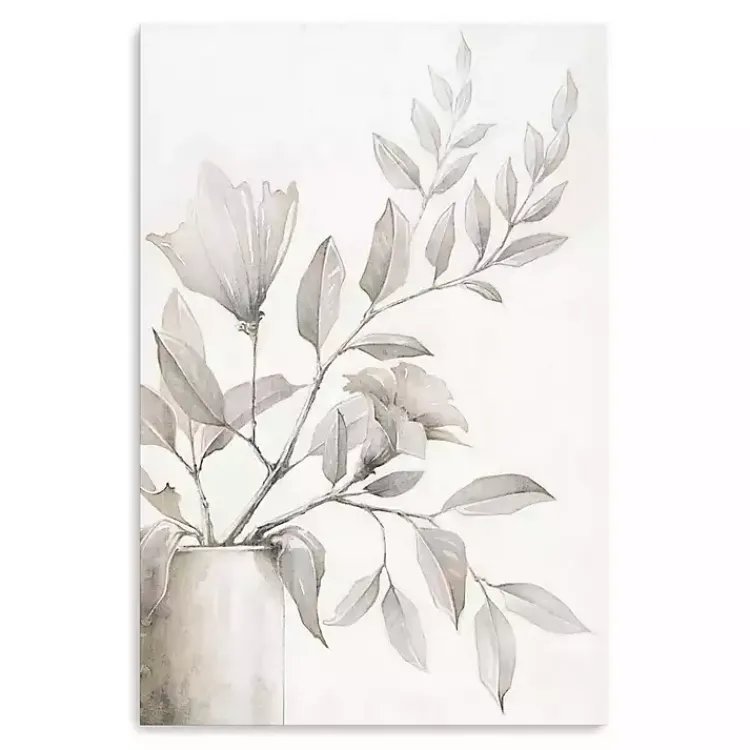 Kirklands Home Neutral Potted Plant Canvas Art Print Outlet