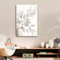 Kirklands Home Neutral Potted Plant Canvas Art Print Outlet