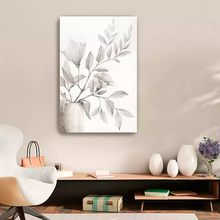 Kirklands Home Neutral Potted Plant Canvas Art Print Outlet