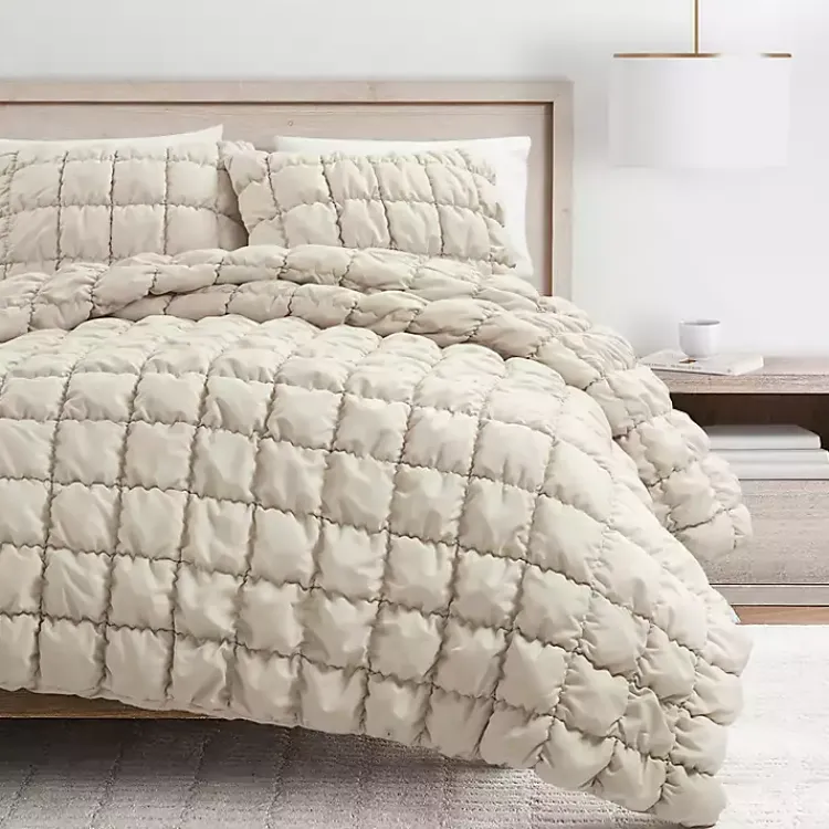 Kirklands Home Neutral Puff 3-pc. Full/Queen Comforter Set Tan
