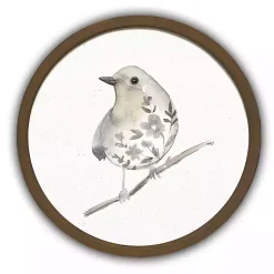 Kirklands Home Neutral Sage Bird II Round Framed Art Print Outlet