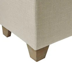 Kirklands Home Neutral Split Seat Jackson Storage Bench Ivory