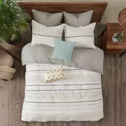 Kirklands Home Neutral Stripe Full/Queen 3-pc. Comforter Set New