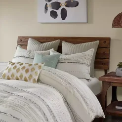 Kirklands Home Neutral Stripe Full/Queen 3-pc. Comforter Set New