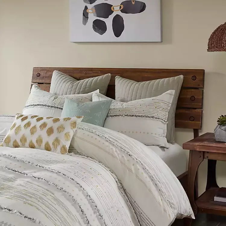 Kirklands Home Neutral Stripe Full/Queen 3-pc. Comforter Set New