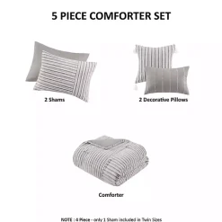 Kirklands Home Neutral Striped 5-pc. Full/Queen Comforter Set New