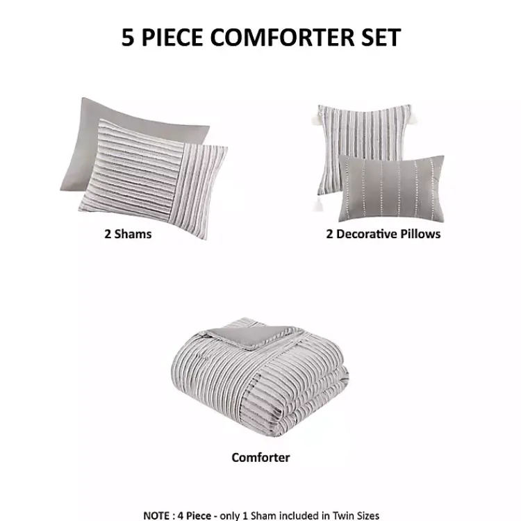 Kirklands Home Neutral Striped 5-pc. King Comforter Set