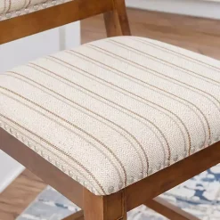 Kirklands Home Neutral Stripes Upholstered Emmy Counter Stool Tan Hot