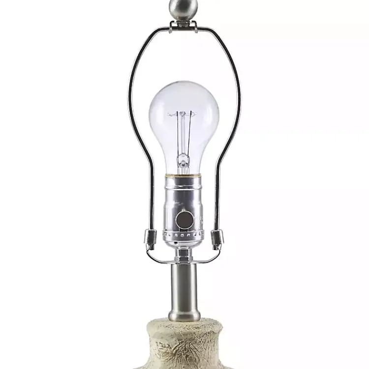 Kirklands Home Neutral Textured Ceramic Rivera Table Lamp Tan Clearance