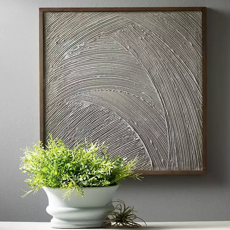 Kirklands Home Neutral Textured Wood Framed Wall Plaque
