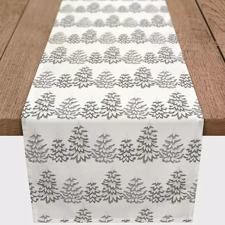 Christmas Dining & Entertaining>Kirklands Home Neutral Tree Patterned Table Runner, 90 in.
