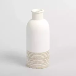 Vases>Kirklands Home Neutral Two-Toned Ceramic Vase, 11 in.