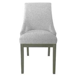 Kirklands Home Neutral Upholstered Barrel Dining Chair Multi New