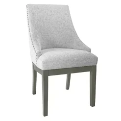 Kirklands Home Neutral Upholstered Barrel Dining Chair Multi New
