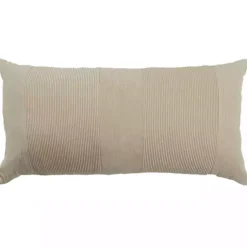 Pillows>Kirklands Home Neutral Velvet Corduroy Lumbar Pillow Tan