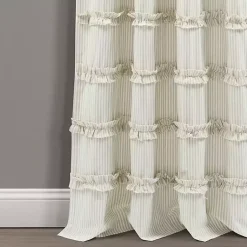 Kirklands Home Neutral Vintage Stripe Curtain Panel Set, 95 in. New