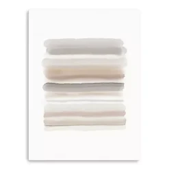 Kirklands Home Neutral Watercolor Stripes Canvas Art Print New
