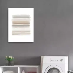 Kirklands Home Neutral Watercolor Stripes Canvas Art Print New