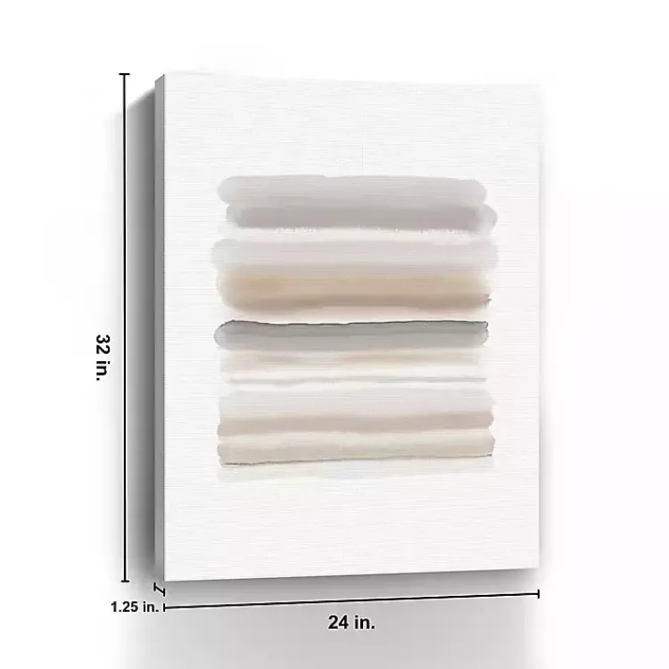 Kirklands Home Neutral Watercolor Stripes Canvas Art Print New