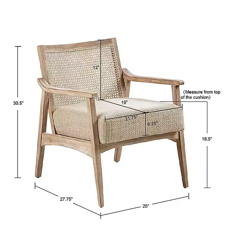 Kirklands Home Neutral Wheat Mid-Century Modern Accent Chair Tan Outlet
