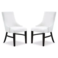 Kirklands Home Neutral Wingback Dining Chairs, Set of 2 Ivory Discount