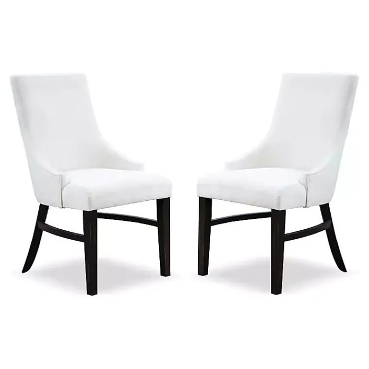 Kirklands Home Neutral Wingback Dining Chairs, Set of 2 Ivory Discount