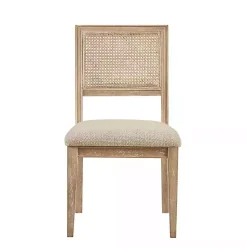 Kirklands Home Neutral Woven Back Dining Chairs, Set of 2 Tan New