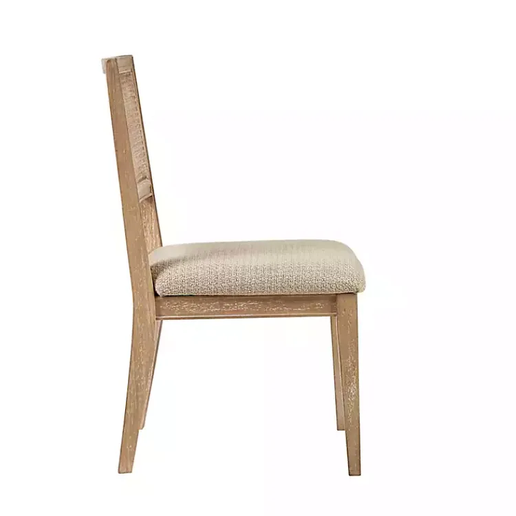 Kirklands Home Neutral Woven Back Dining Chairs, Set of 2 Tan New