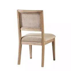 Kirklands Home Neutral Woven Back Dining Chairs, Set of 2 Tan New