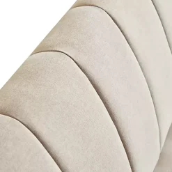 Kirklands Home Neutral Woven Channel Convertible Sofa Tan New