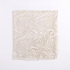 Blankets & Throws>Kirklands Home Neutral Zebra Print Fleece Throw