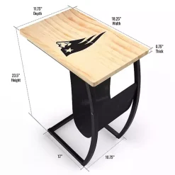 Kirklands Home New England Patriots Wood C-Table Tan New