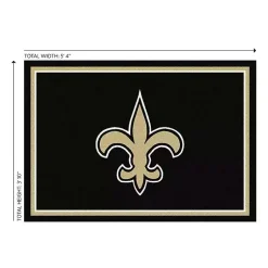 Kirklands Home New Orleans Saints Area Rug, 4x6 Black