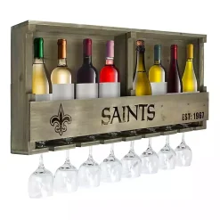 Kirklands Home New Orleans Saints Reclaimed Wood Bar Shelf Gray Clearance