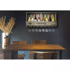 Kirklands Home New Orleans Saints Reclaimed Wood Bar Shelf Gray Clearance