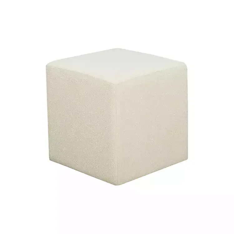 Kirklands Home Newton Boucle Square Ottoman Ivory
