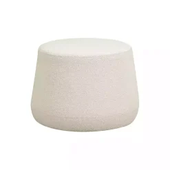 Kirklands Home Newton Boucle Thimble Ottoman Ivory Online
