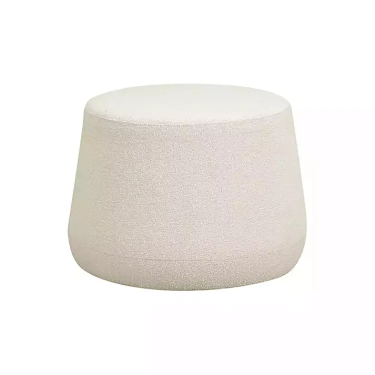Kirklands Home Newton Boucle Thimble Ottoman Ivory Online