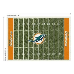 Kirklands Home NFL Miami Dolphins Home Field Area Rug, 6x8 New