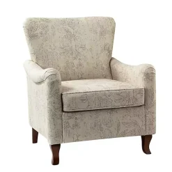 Kirklands Home Nicola Beige Linen Upholstered Armchair Tan Discount