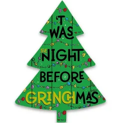 Christmas Art & Wall Decor>Kirklands Home Night Before Grinchmas Tree Wall Plaque Green