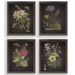 Kirklands Home Night Butterfly Blooms Framed Art Prints, Set of 4 New