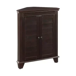 Kirklands Home Nikki Dark Wooden Corner Cabinet Brown Outlet